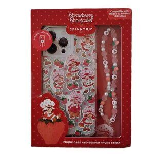 Skinny Dip Strawberry Shortcake iPhone 13/14 Pro Max Phone Case/Phone Strap Set